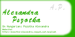 alexandra pszotka business card